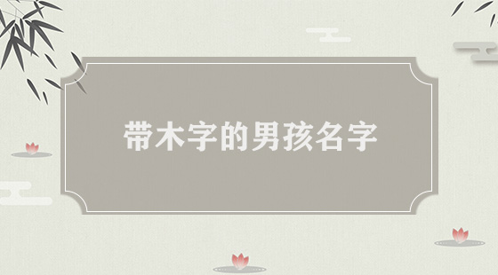 带木字男孩名字
