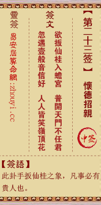 观音灵签23签