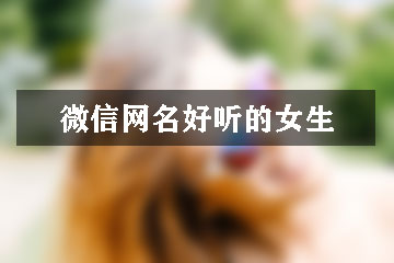 微信网名好听的女生