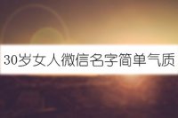 30岁女人微信名字简单气质