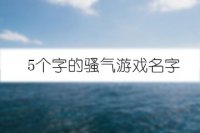 5个字的骚气游戏名字