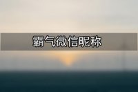 霸气微信昵称