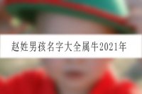 赵姓男孩名字大全属牛2021年