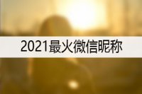 2021最火微信昵称