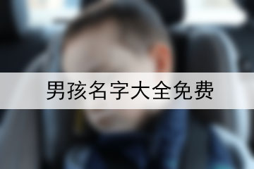 男孩名字大全免费