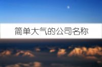 简单大气的公司名称