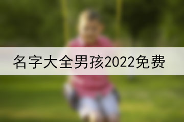 名字大全男孩2022免费