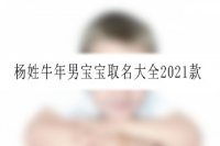 杨姓牛年男宝宝取名大全2021款