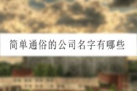 简单通俗的公司名字有哪些