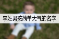 李姓男孩简单大气的名字