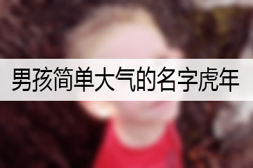 男孩简单大气的名字虎年