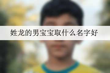 姓龙的男宝宝取什么名字好