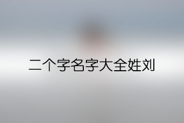 二个字名字大全姓刘