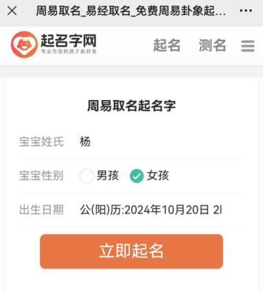 起名网周易取名案例