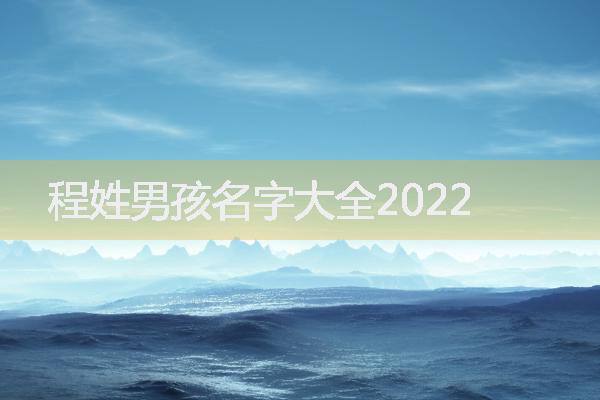 程姓男孩名字大全2022