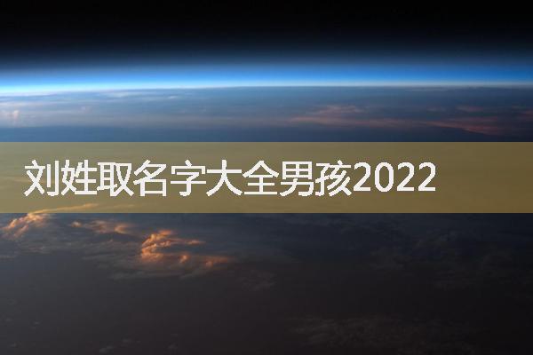刘姓取名字大全男孩2022