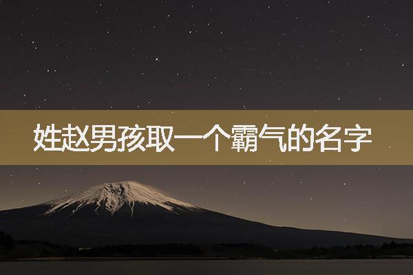 姓赵男孩取一个霸气的名字