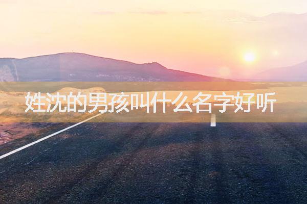 姓沈的男孩叫什么名字好听