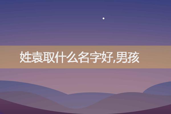 姓袁取什么名字好,男孩