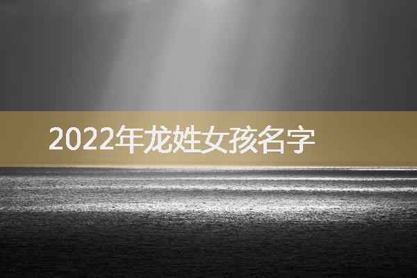 2022年龙姓女孩名字