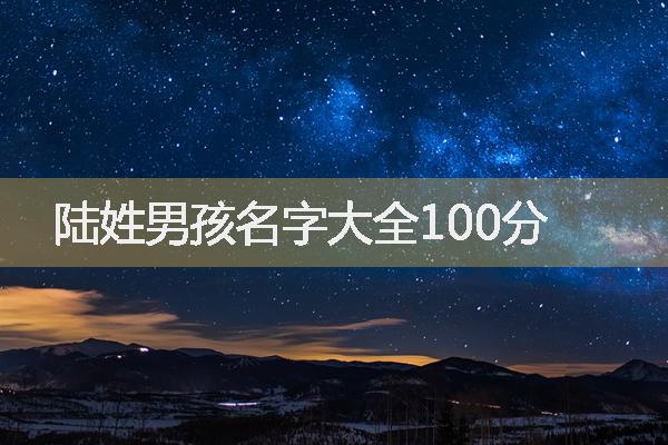 陆姓男孩名字大全100分