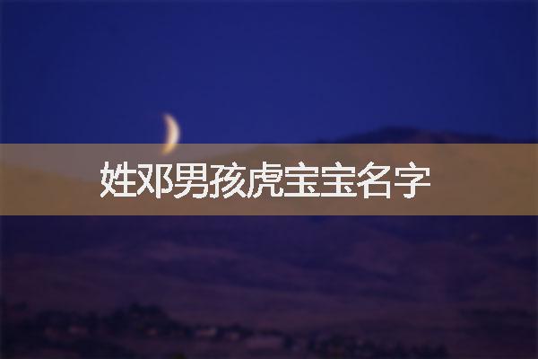 姓邓男孩虎宝宝名字