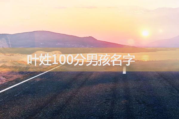 叶姓100分男孩名字